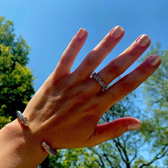 Gold Plated Baguette “T” Shape Stone Ring - Picture 3 of 13